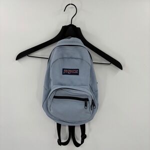 JanSport Half Pint Mini Backpack Unisex Small Light Blue Canvas Y2K Festival Bag